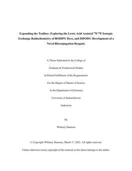 Exploring the Lewis Acid Assisted 19F/18F-Isotopic Exchange Radiochemistry of BODIPY Dyes, and Dipods: Development of A