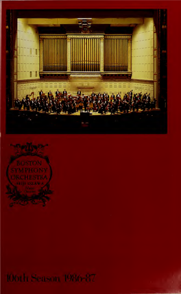 Boston Symphony Orchestra Concert Programs, Season 106,1986