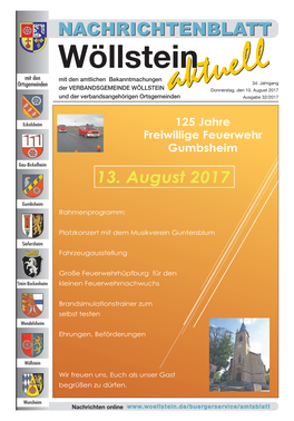 Mit Den Amtlichen Bekanntmachungen Der Verbandsgemeinde Wöllstein