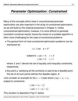 Parameter Optimization: Constrained