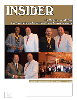 The Magazine of ACFSA the Association of Correctional Food Service Affiliates