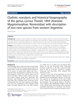 Cladistic Reanalysis and Historical Biogeography of the Genus Lycinus