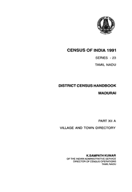 District Census Handbook, Madurai, Part XII-A, Series-23