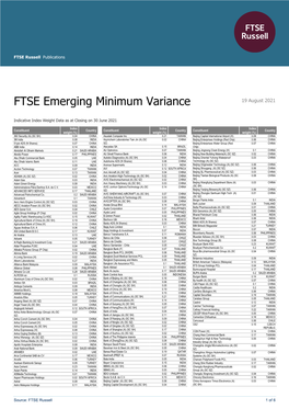 FTSE Emerging Minimum Variance