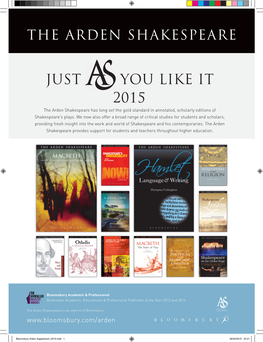 Bloomsbury Arden Supplement 2015.Indd