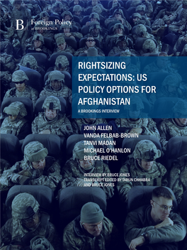 Us Policy Options for Afghanistan a Brookings Interview