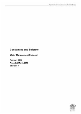 Condamine and Balonne Water Management Protocol 2019 1