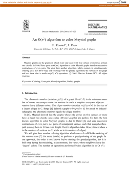 Algorithm to Color Meyniel Graphs F