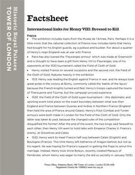 Factsheet International Links for Henry VIII
