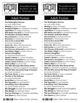 Adult Fiction Adult Fiction