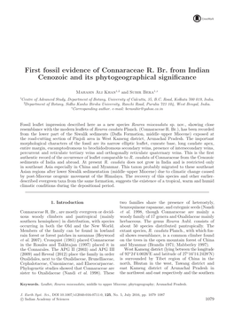 First Fossil Evidence of Connaraceae R. Br