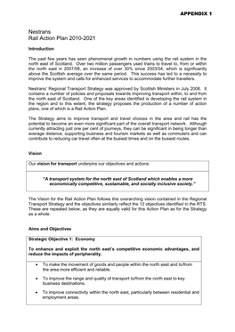 Nestrans Rail Action Plan 2010-2021