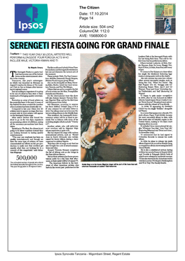 Serengeti Fiesta Going for Grand Finale