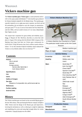 Vickers Machine Gun