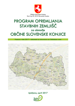Program Opremljanja Stavbnih Zemljišč Občine Slovenske Konjice