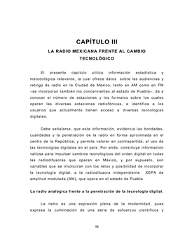 Capítulo 3. La Radio Mexicana Frente Al Cambio Tecnológico