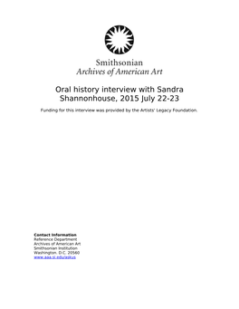 Oral History Interview with Sandra Shannonhouse, 2015 July 22-23