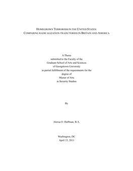 Homegrown Terrorism in the United States: Comparing Radicalization Trajectories in Britain and America