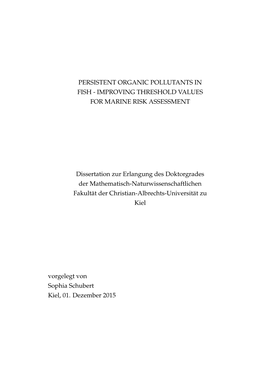 Improving Threshold Values for Marine Risk Assessment