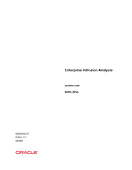 Enterprise Intrusion Analysis