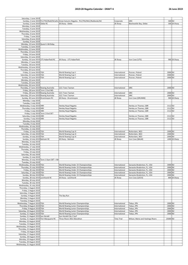 RNSW Regatta Calendar 2019-20