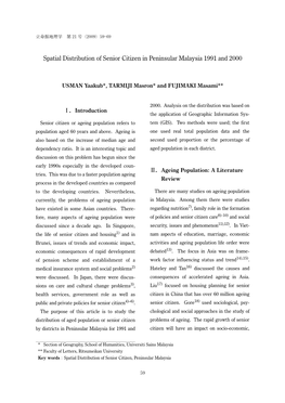Spatial Distribution of Senior Citizen in Peninsular Malaysia 1991 and 2000