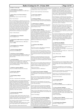 Radio 4 Listings for 19 – 25 June 2010 Page 1 of 15 SATURDAY 19 JUNE 2010 Diversifying Into Tourism, Upland Farmers Can Make a Living, and an "Immense Crisis"