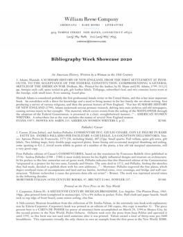 Bibliography Week Showcase 2020