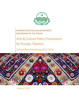 Arts & Culture Policy Framework for Punjab, Pakistan