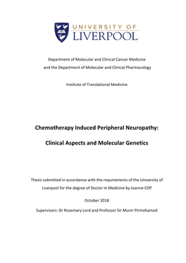 Chemotherapy Induced Peripheral Neuropathy