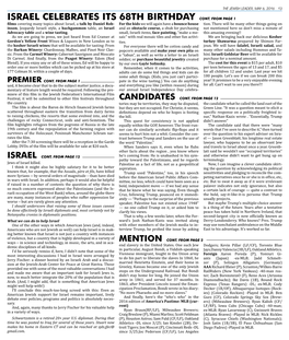 ISRAEL CELEBRATES ITS 68TH BIRTHDAY CONT. from Page 1