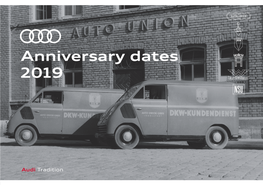 Anniversary Dates 2019