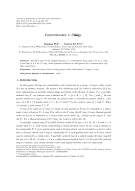 Commutative L -Rings