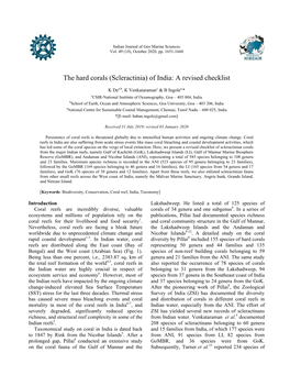 The Hard Corals (Scleractinia) of India: a Revised Checklist