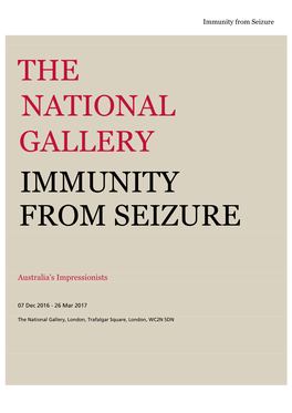 Immunity from Seizure