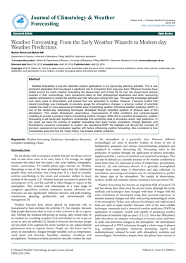 From the Early Weather Wizards to Modern-Day Weather Predictions