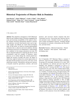 Historical Trajectories of Disaster Risk in Dominica