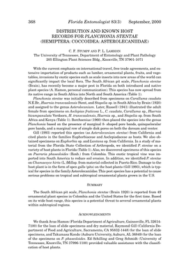368 Florida Entomologist 83(3) September, 2000