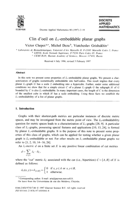 Clin D'oeil on Lj-Embeddable Planar Graphs