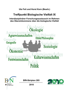 Treffpunkt Biologische Vielfalt IX Interdisziplinärer Forschungsaustausch Im Rahmen Des Übereinkommens Über Die Biologische Vielfalt