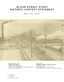 Bloor Street Study Historic Context Statement