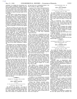 CONGRESSIONAL RECORD— Extensions of Remarks E935 HON