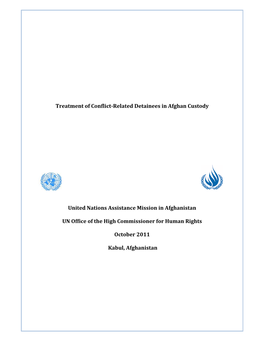 Treatment of Conflict-Related Detainees in Afghan Custody (Translated in Full from Dari to English by UNAMA)