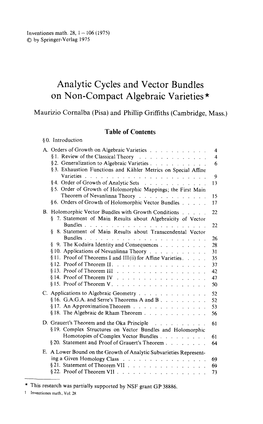 Analytic Cycles and Vector Bundles on Non-Compact Algebraic Varieties*