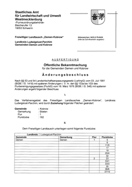 FLT Demen-Kobrow Änderungsbeschluss