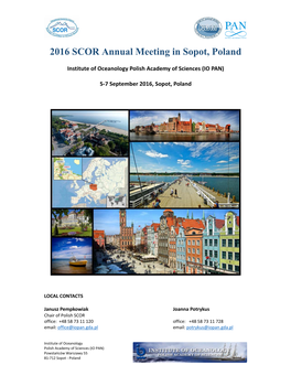 2016 SCOR Annual Meeting in Sopot, Poland