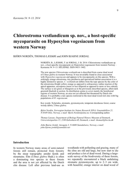 Chlorostroma Vestlandicum Sp. Nov., a Host-Specific Mycoparasite On