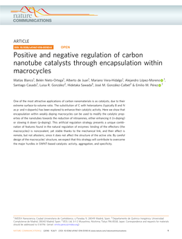 Positive and Negative Regulation of Carbon Nanotube Catalysts Through Encapsulation Within Macrocycles