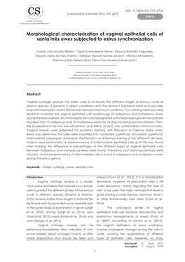 Morphological Characterization of Vaginal Epithelial Cells of Santa Inês Ewes Subjected to Estrus Synchronization