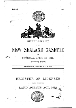 No 42, 28 April 1921, 1057 -.NEW ZEALAND GAZETTE